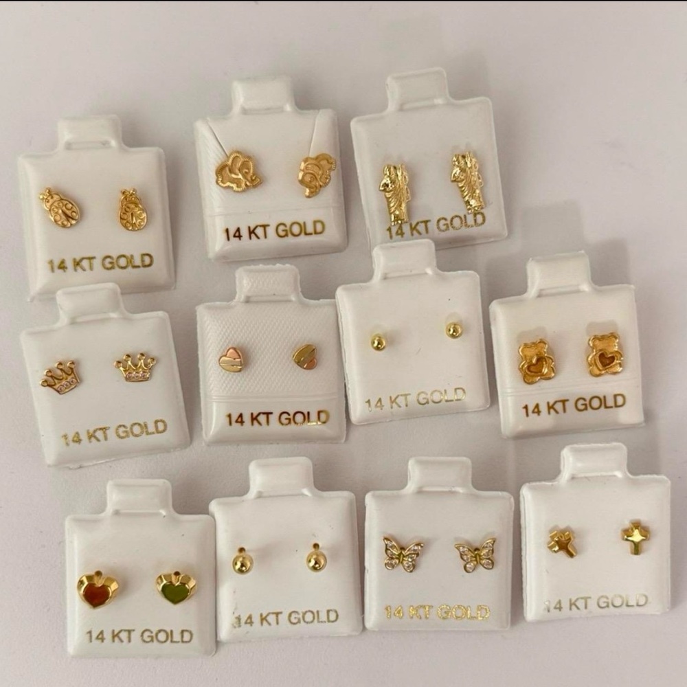 Real 14k Gold Stud Earrings